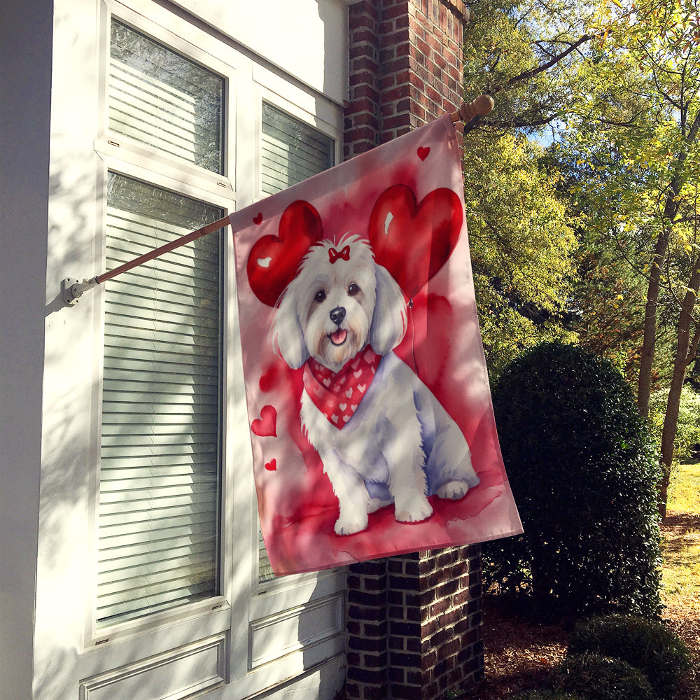 Coton de Tulear My Valentine House Flag