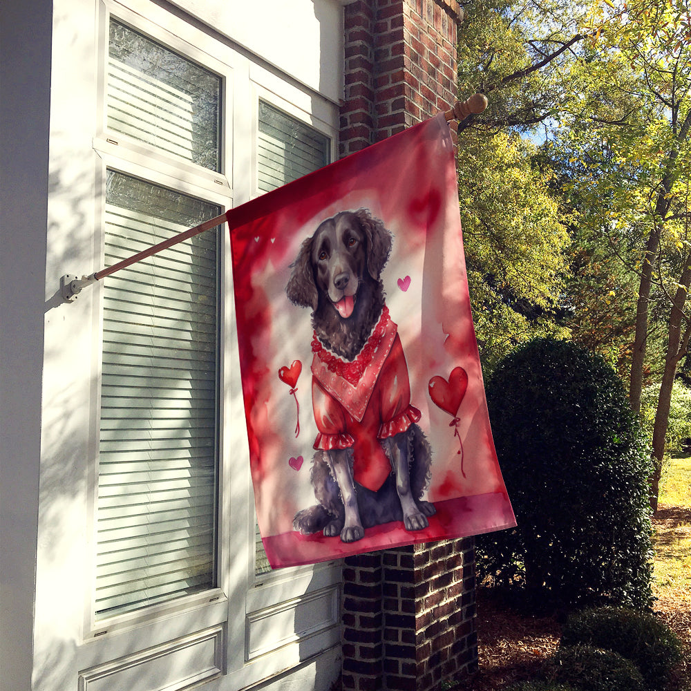 Buy this Curly-Coated Retriever My Valentine House Flag