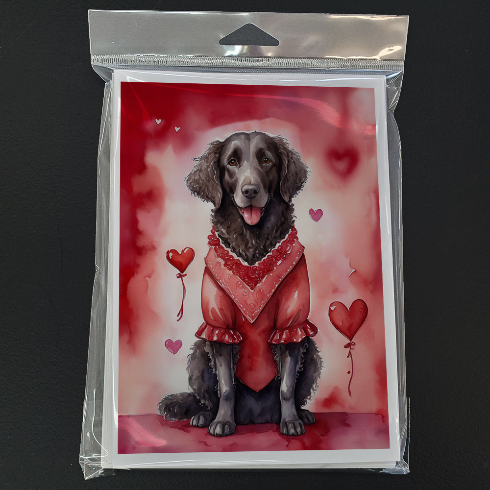 Curly-Coated Retriever My Valentine Greeting Cards Pack of 8