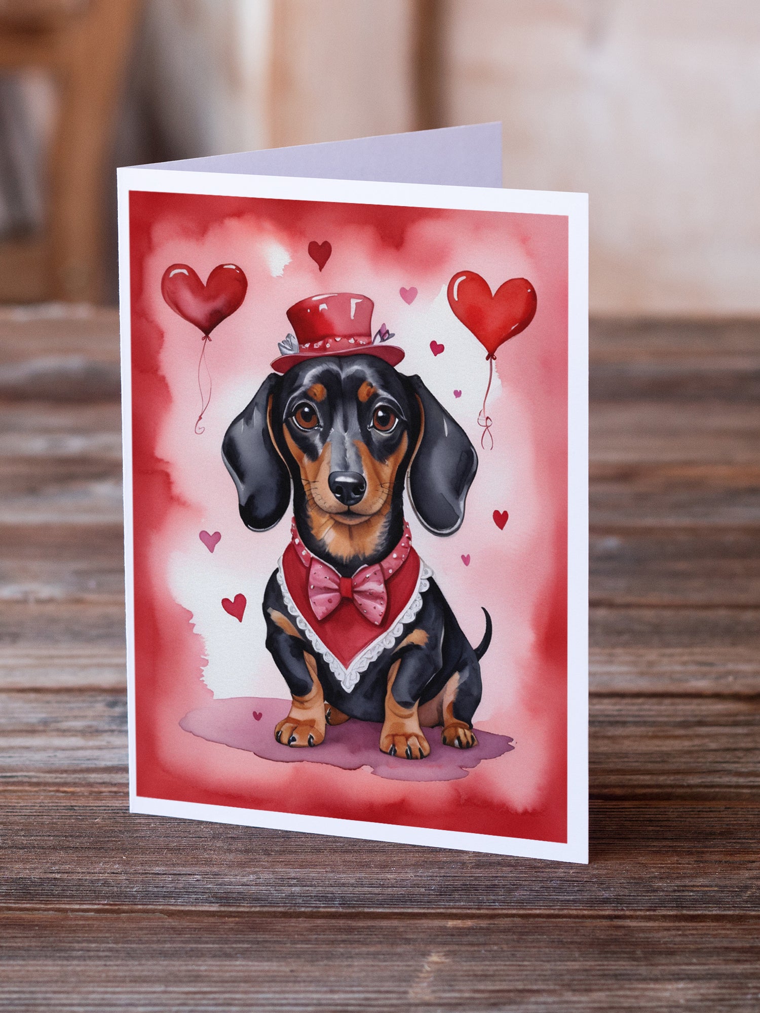 Dachshund My Valentine Greeting Cards Pack of 8