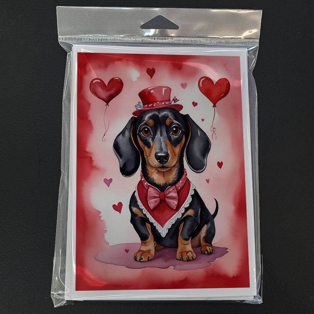 Dachshund My Valentine Greeting Cards Pack of 8