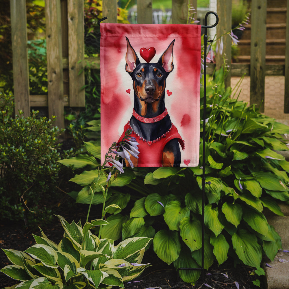 Doberman Pinscher My Valentine Garden Flag