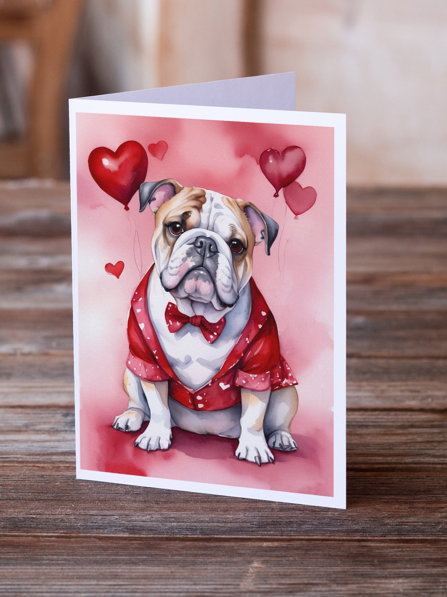 Buy this English Bulldog My Valentine Greeting Cards Pack of 8