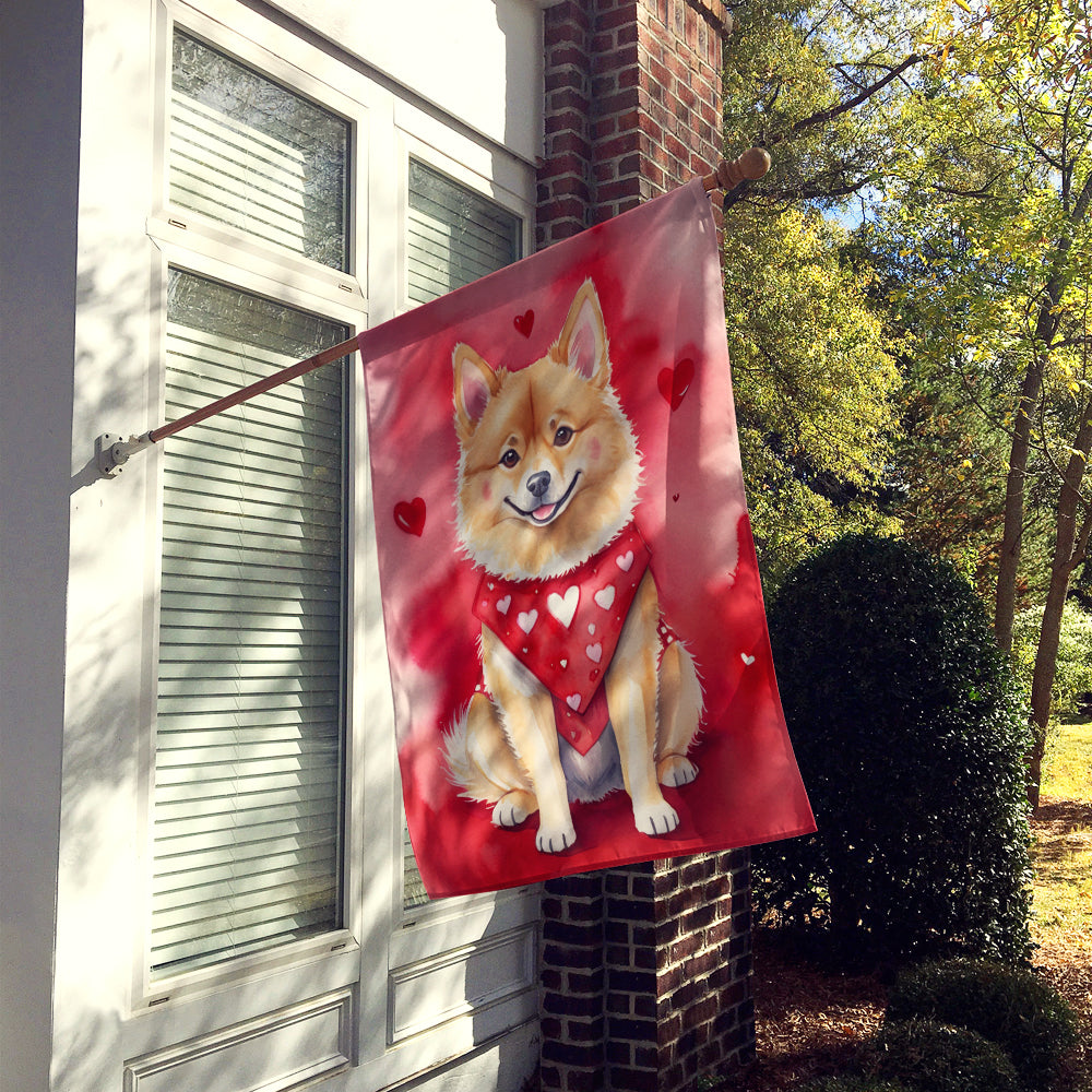 Finnish Spitz My Valentine House Flag