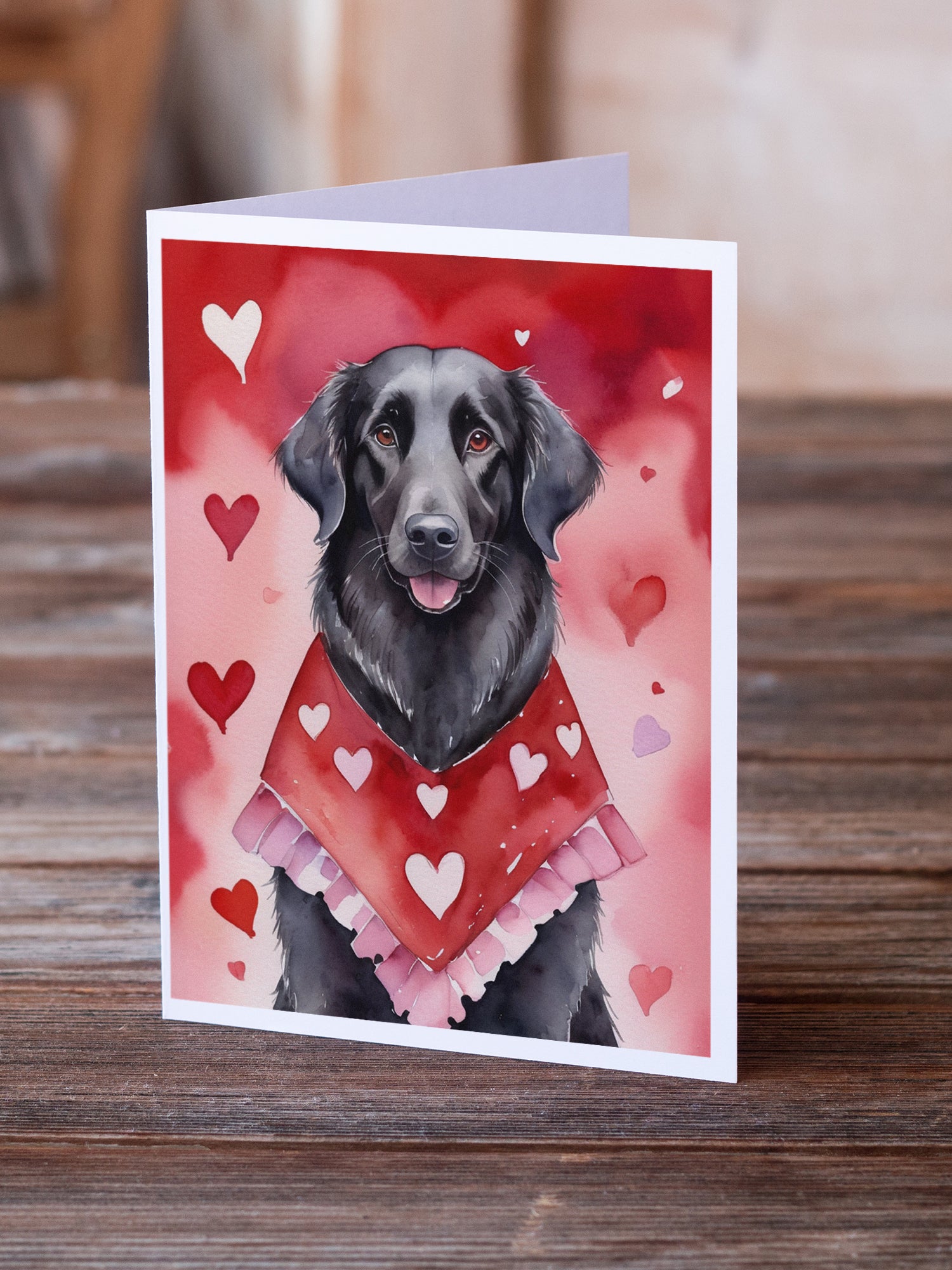 Buy this Flat-Coated Retriever My Valentine Greeting Cards Pack of 8