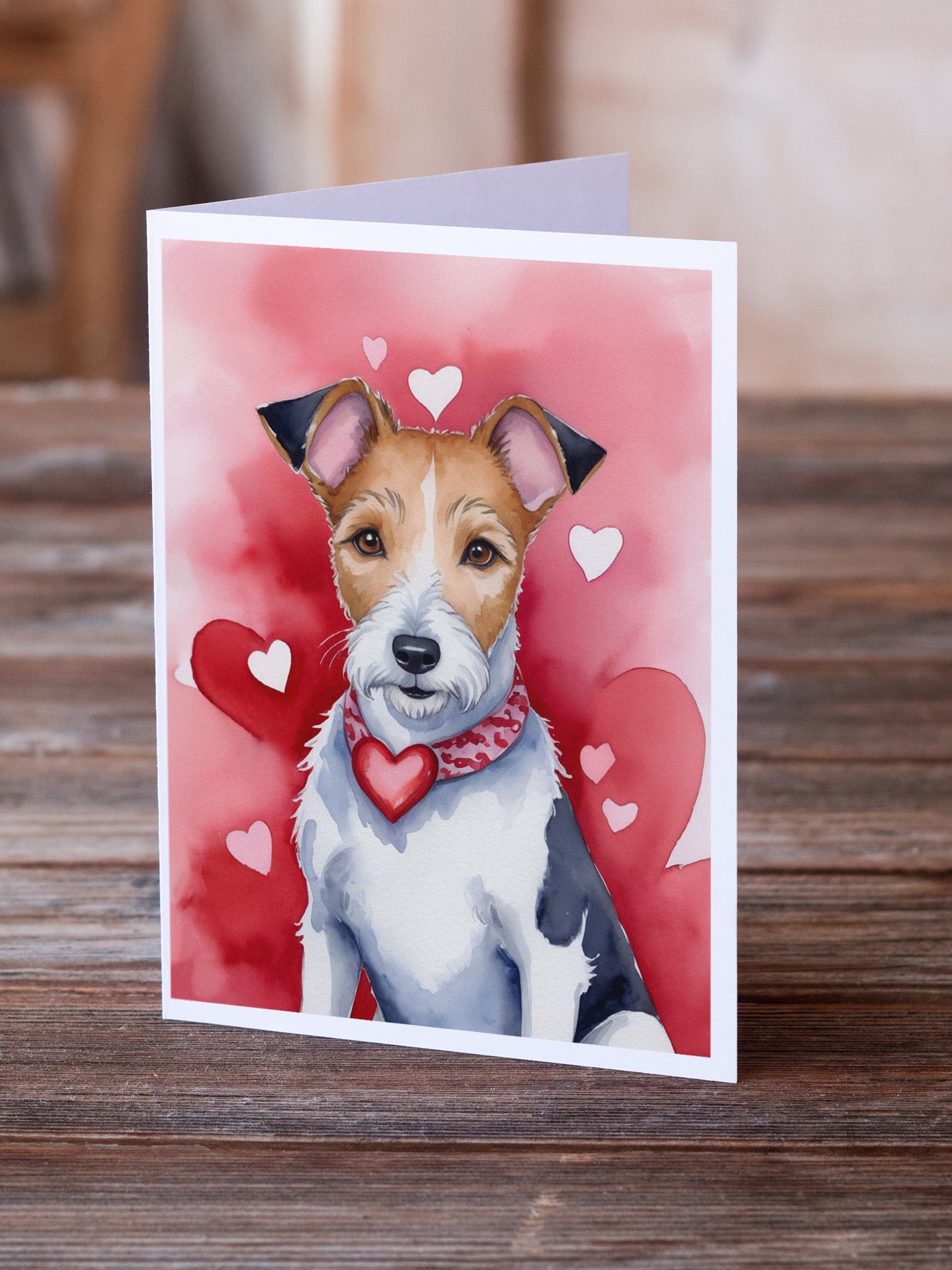 Fox Terrier My Valentine Greeting Cards Pack of 8