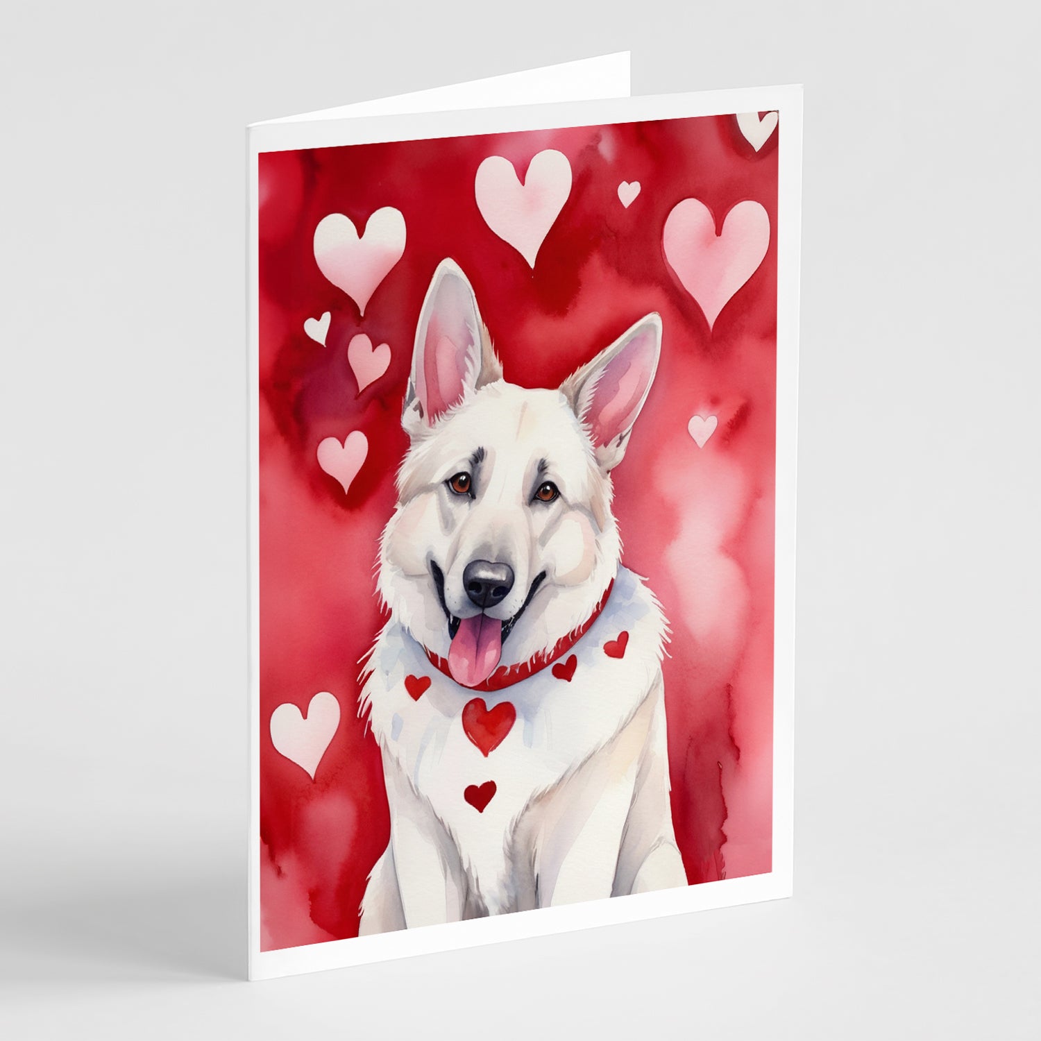 Buy this White German Shepherd My Valentine Greeting Cards Pack of 8