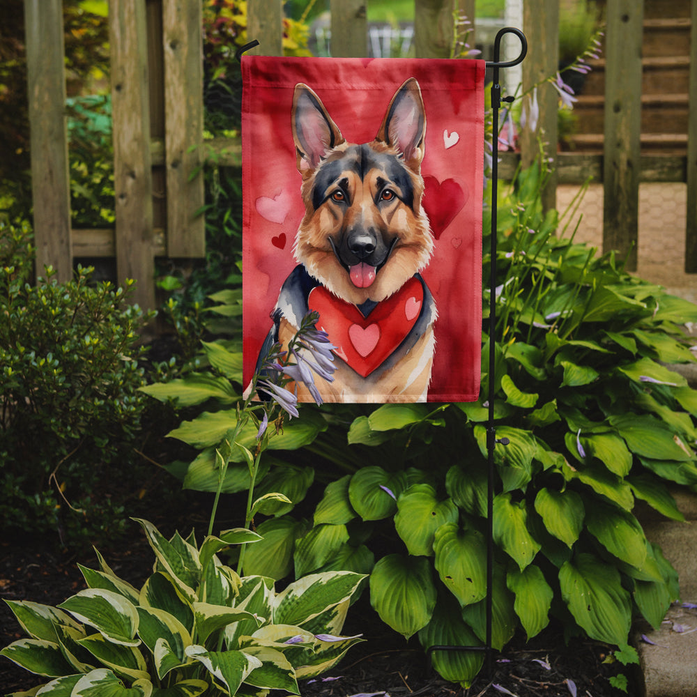 German Shepherd My Valentine Garden Flag