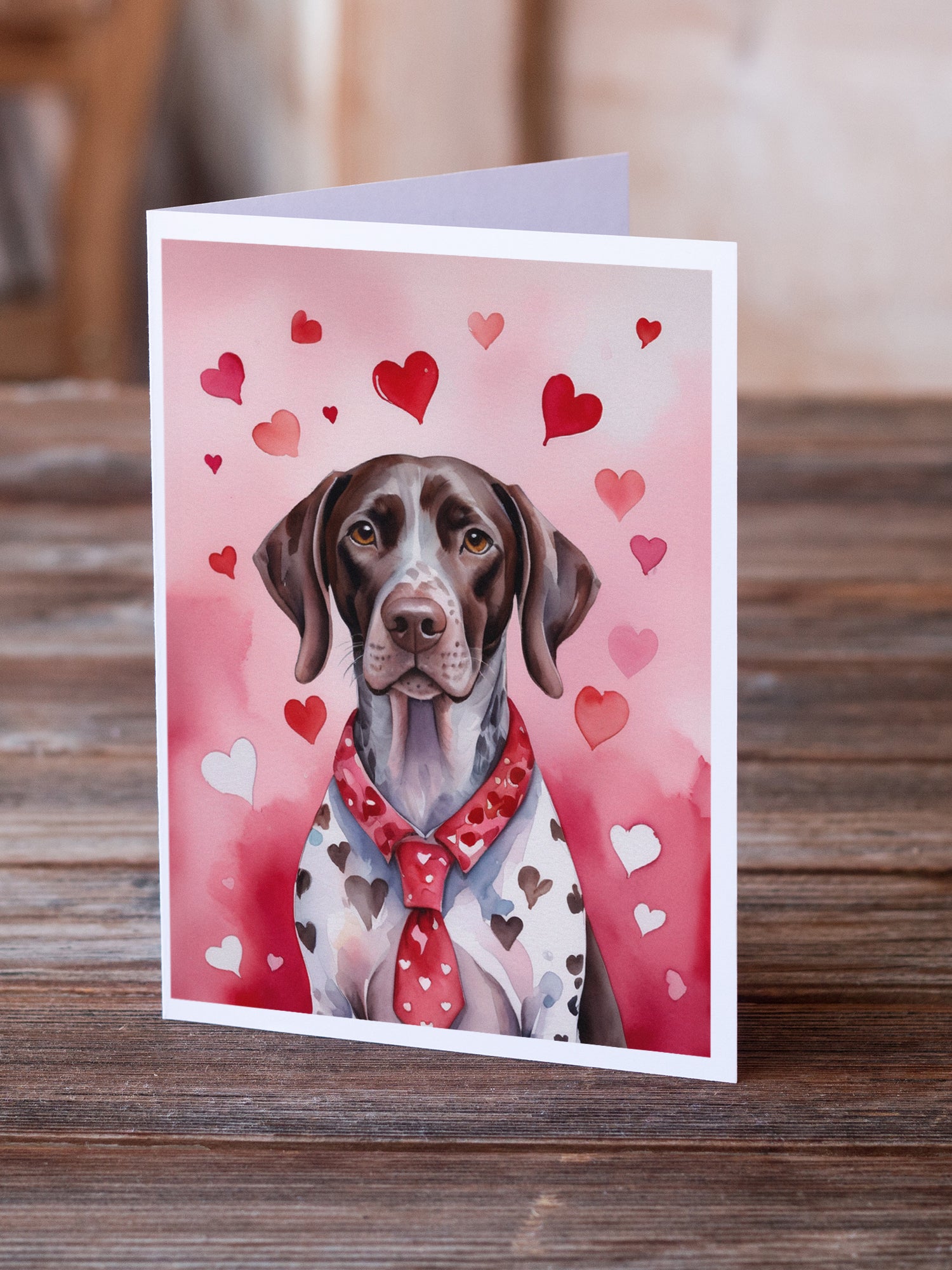 German Shorthaired Pointer My Valentine Greeting Cards Pack of 8