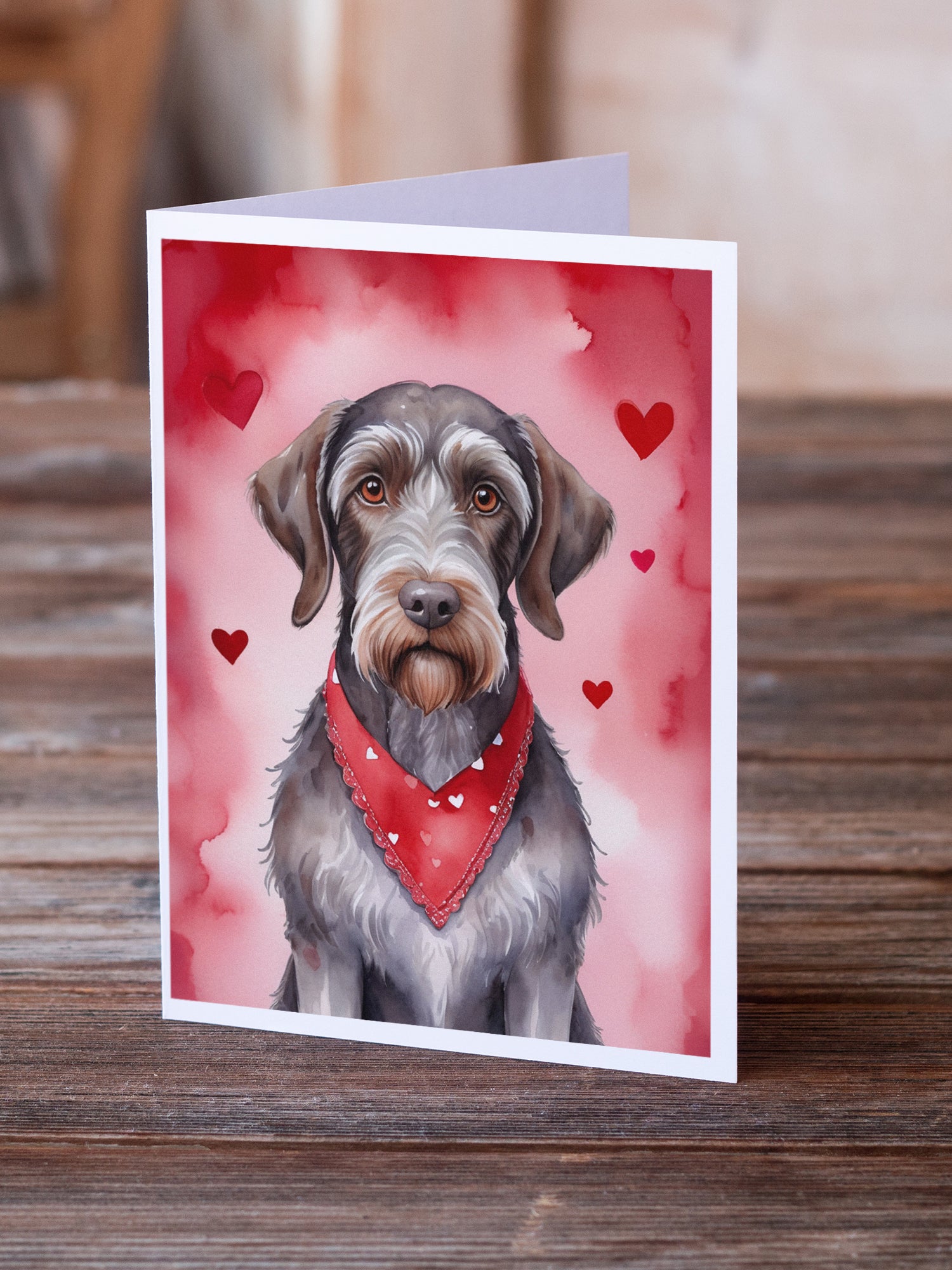 Buy this German Wirehaired Pointer My Valentine Greeting Cards Pack of 8