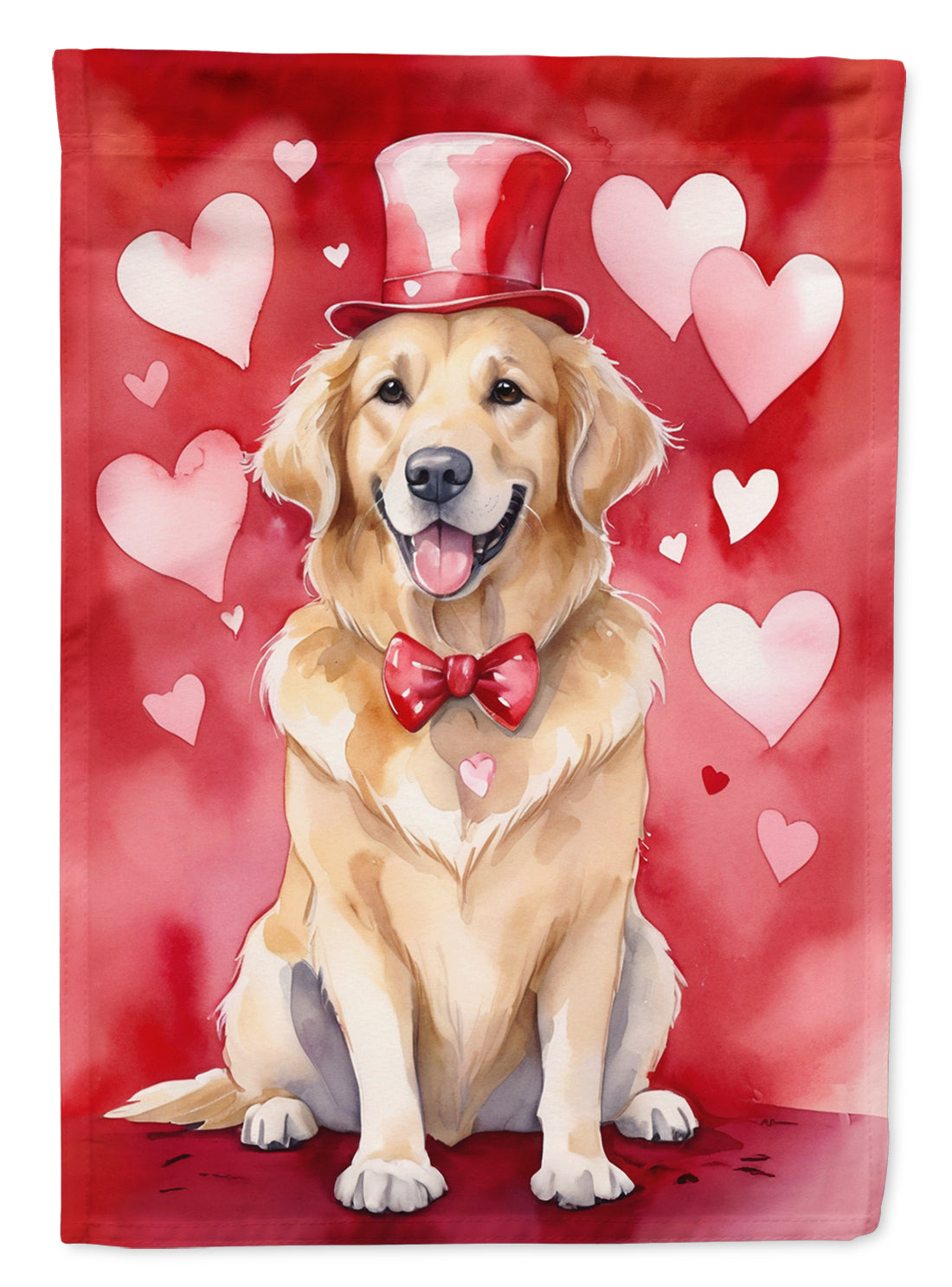 Buy this Golden Retriever My Valentine House Flag