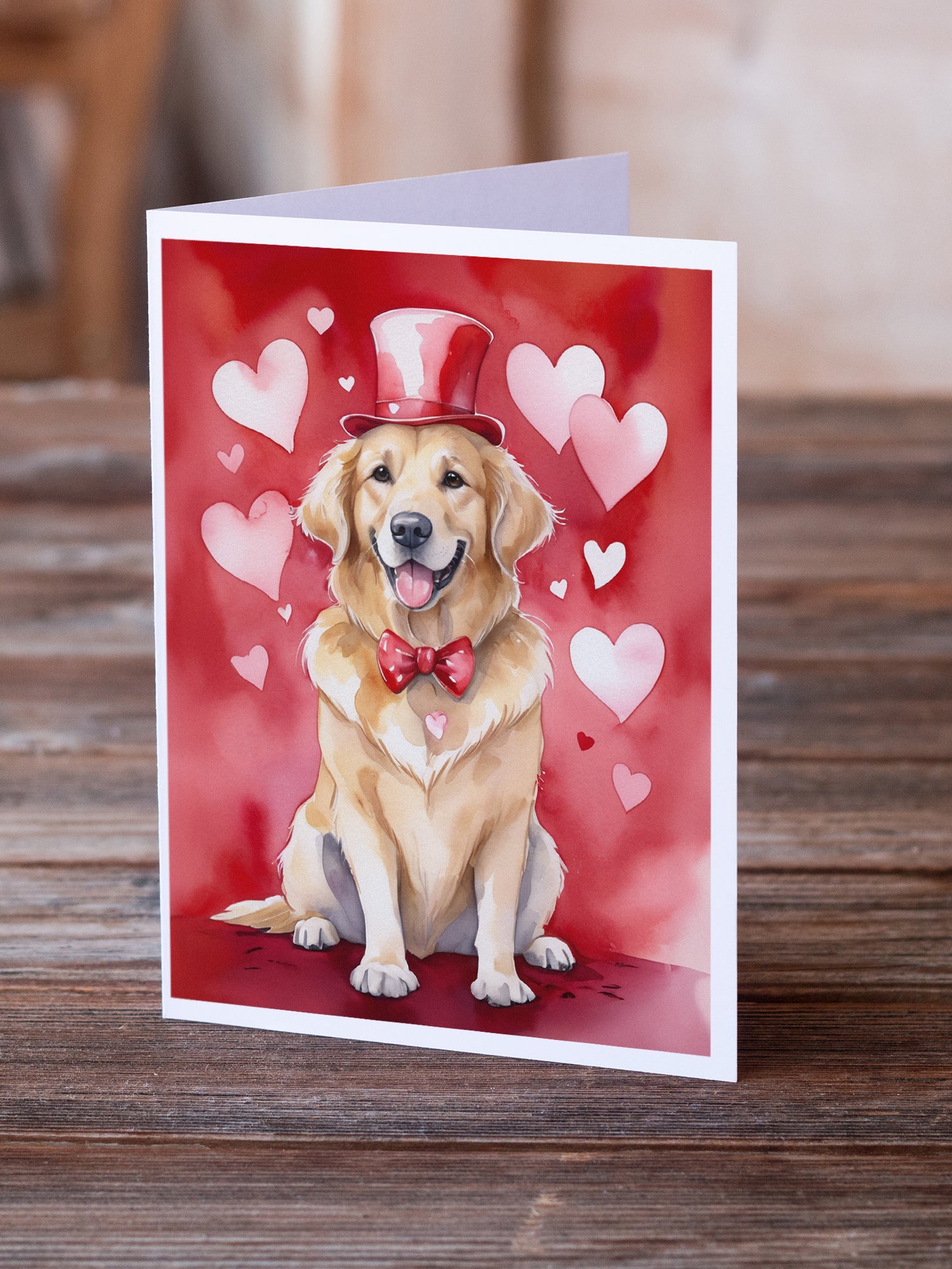 Golden Retriever My Valentine Greeting Cards Pack of 8