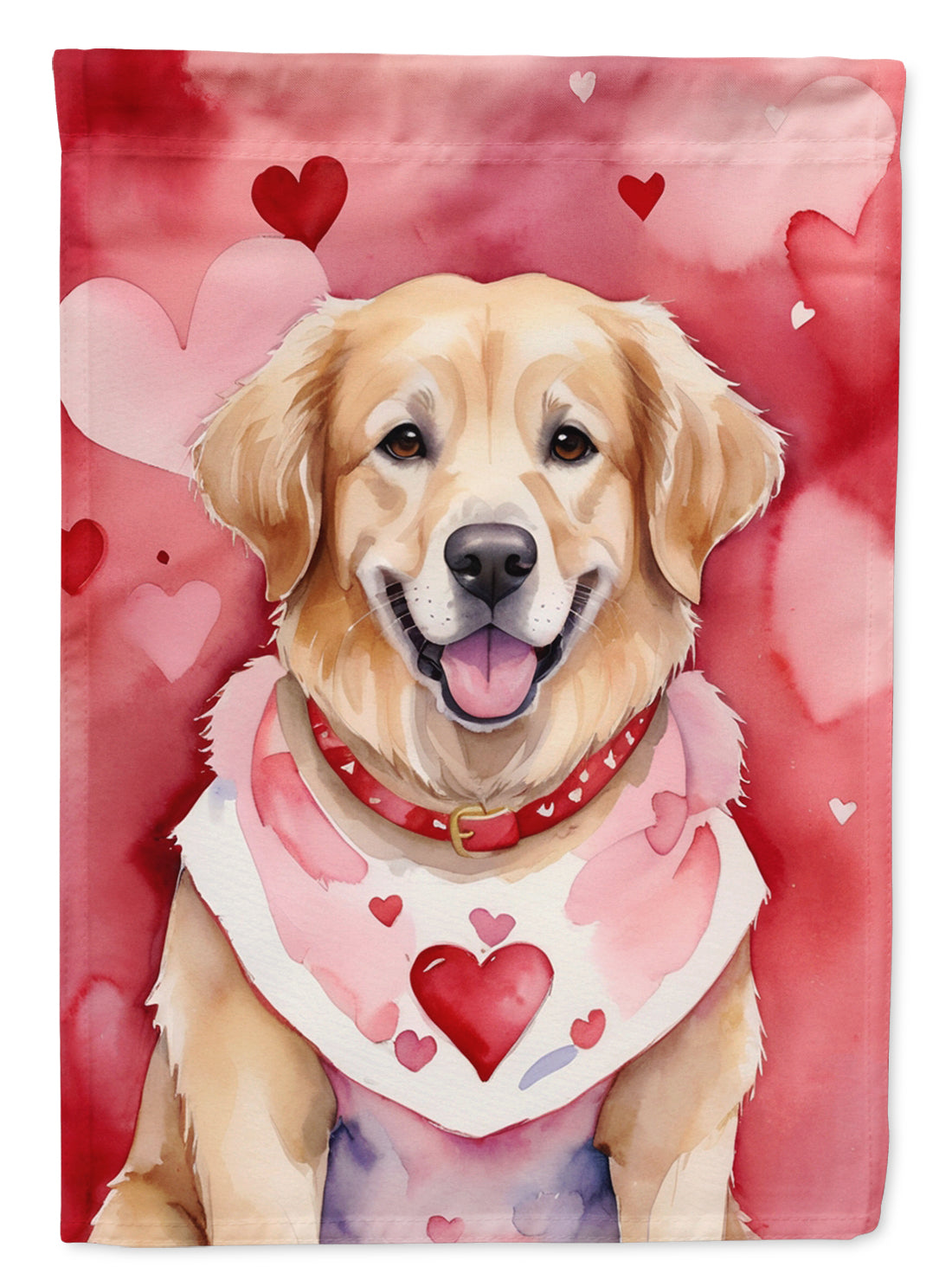 Buy this Golden Retriever My Valentine House Flag