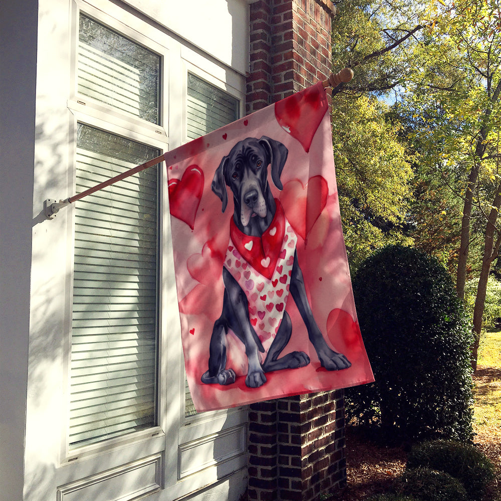 Great Dane My Valentine House Flag