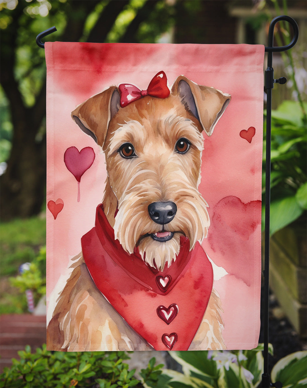 Irish Terrier My Valentine Garden Flag