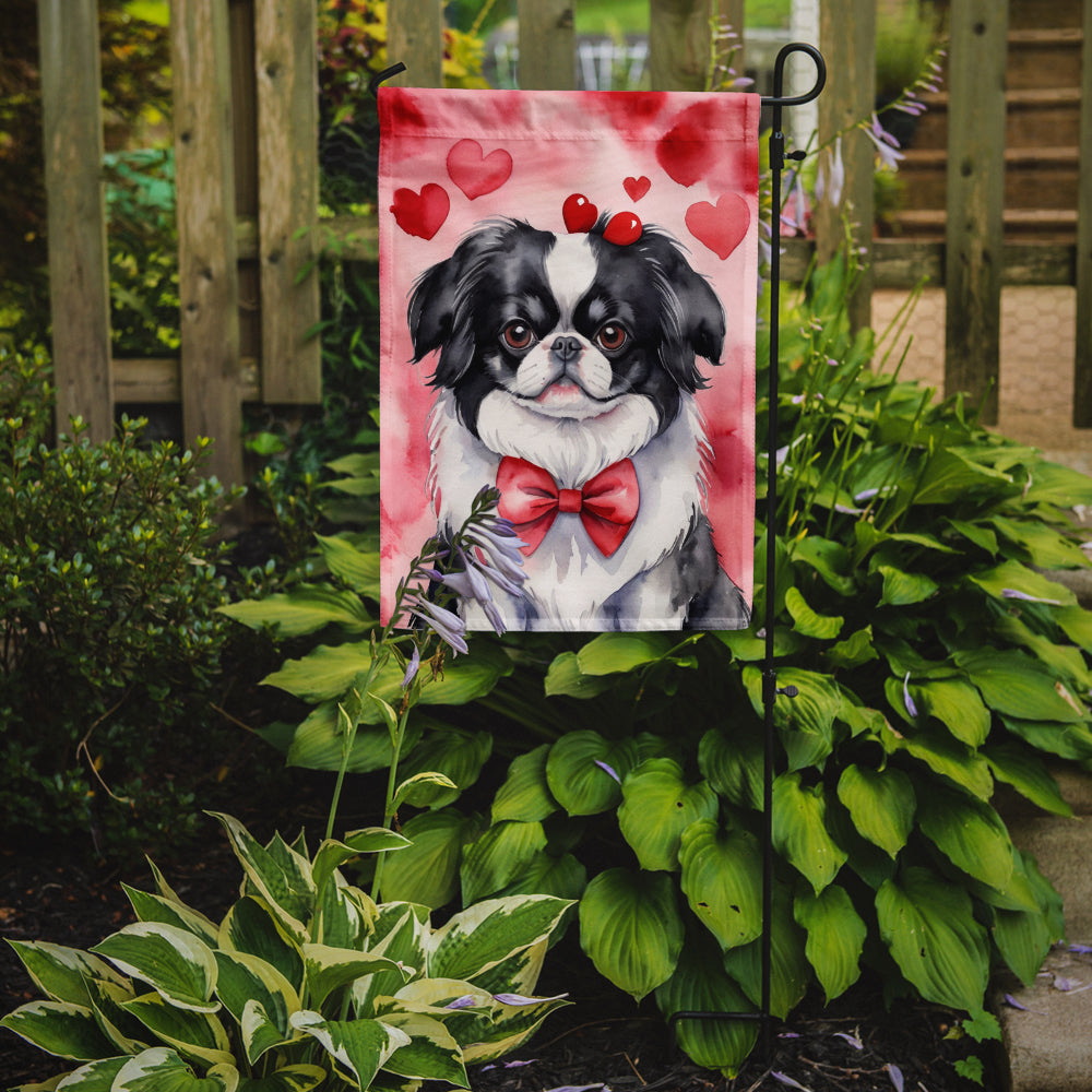 Japanese Chin My Valentine Garden Flag