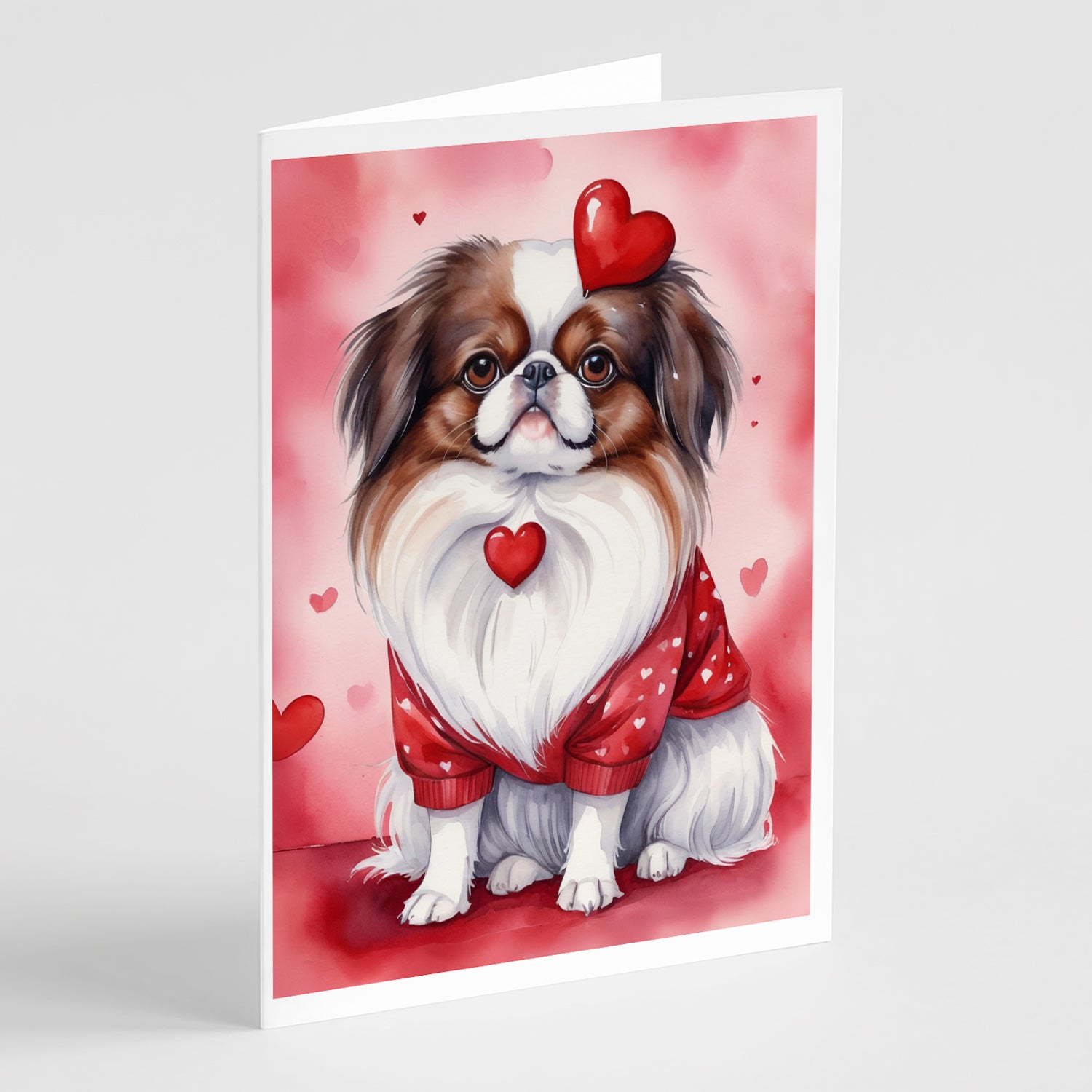 Buy this Japanese Chin My Valentine Greeting Cards Pack of 8