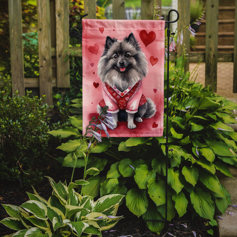 Keeshond My Valentine Garden Flag