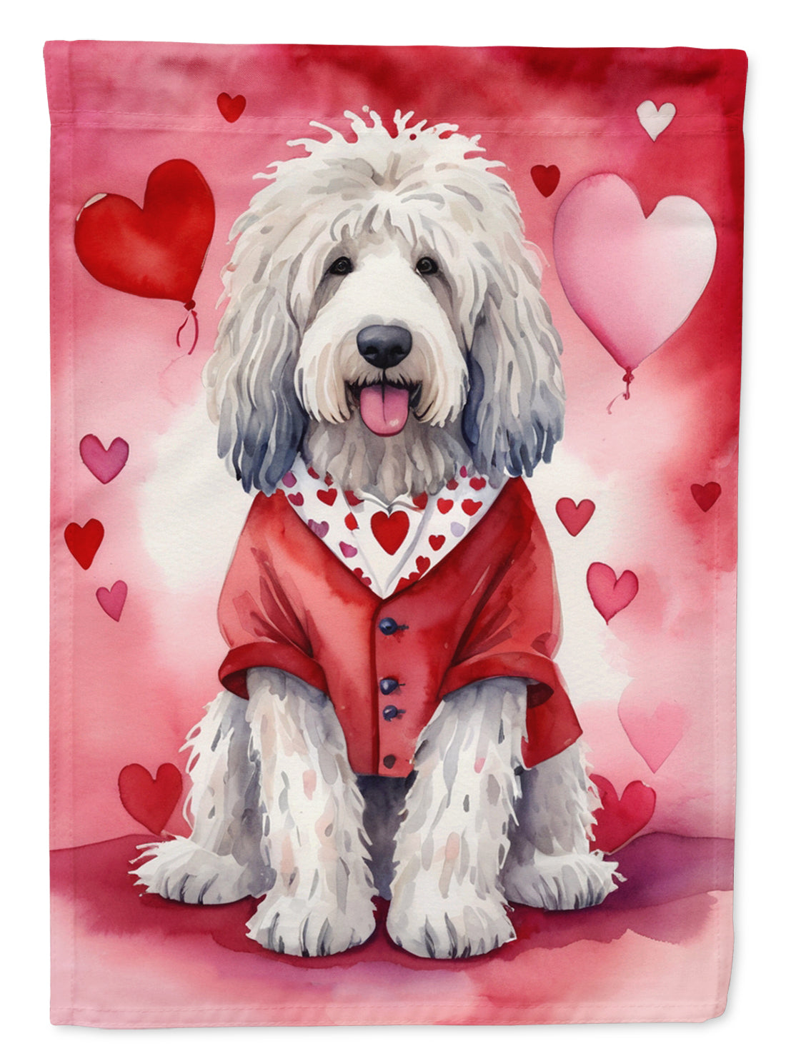 Buy this Komondor My Valentine Garden Flag