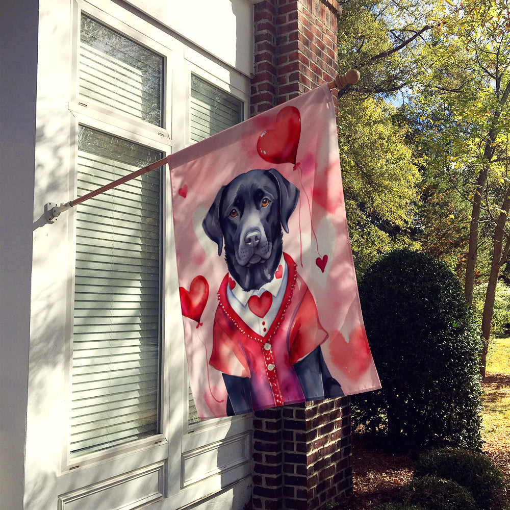 Buy this Black Labrador Retriever My Valentine House Flag