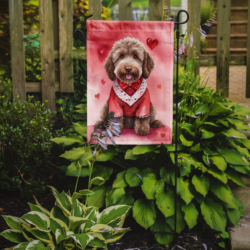 Labradoodle My Valentine Garden Flag