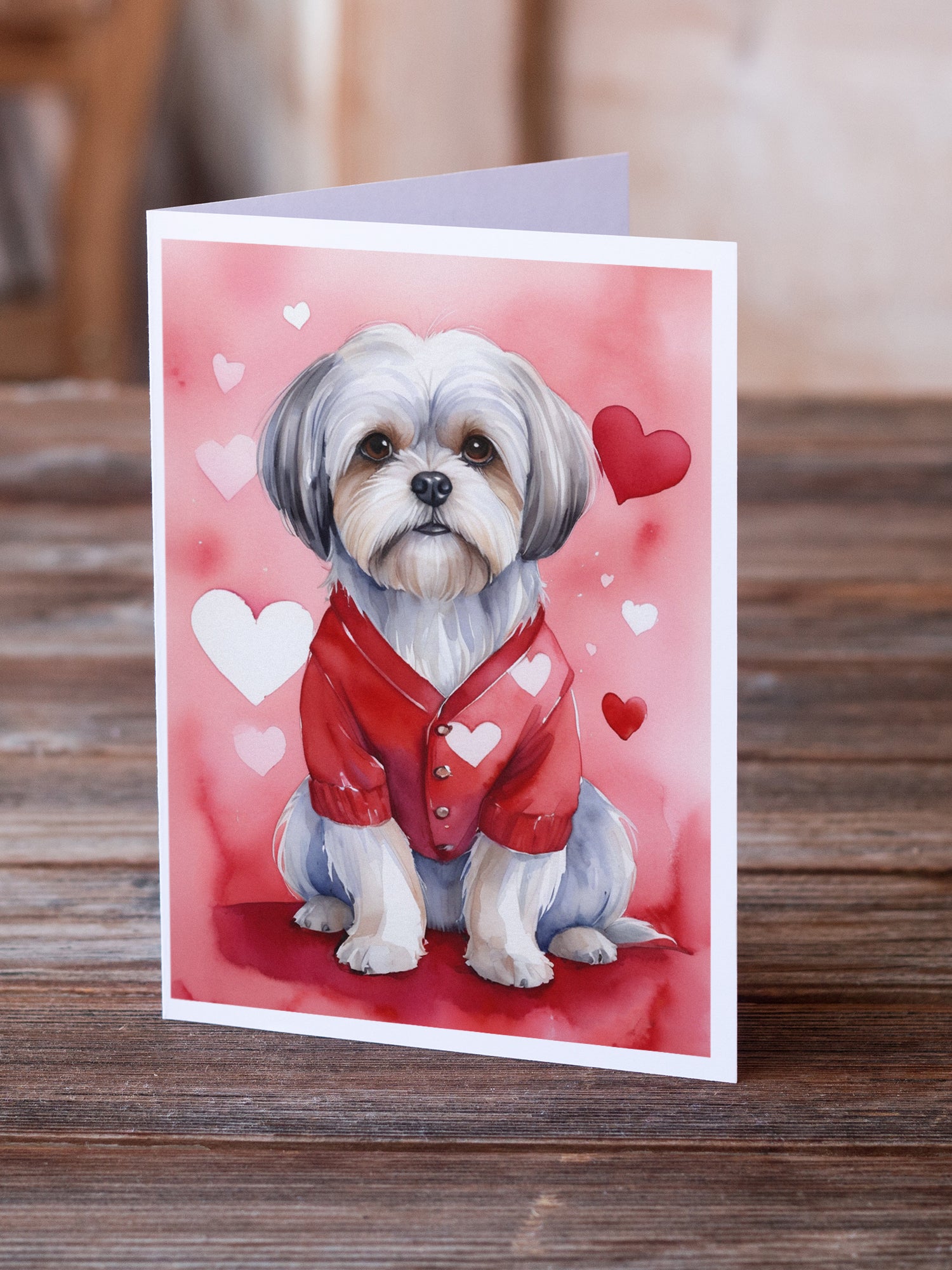 Lhasa Apso My Valentine Greeting Cards Pack of 8