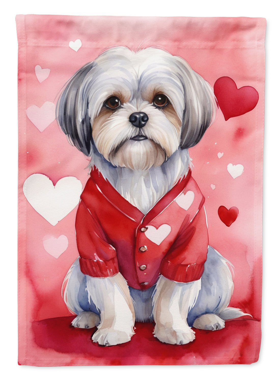 Buy this Lhasa Apso My Valentine Garden Flag