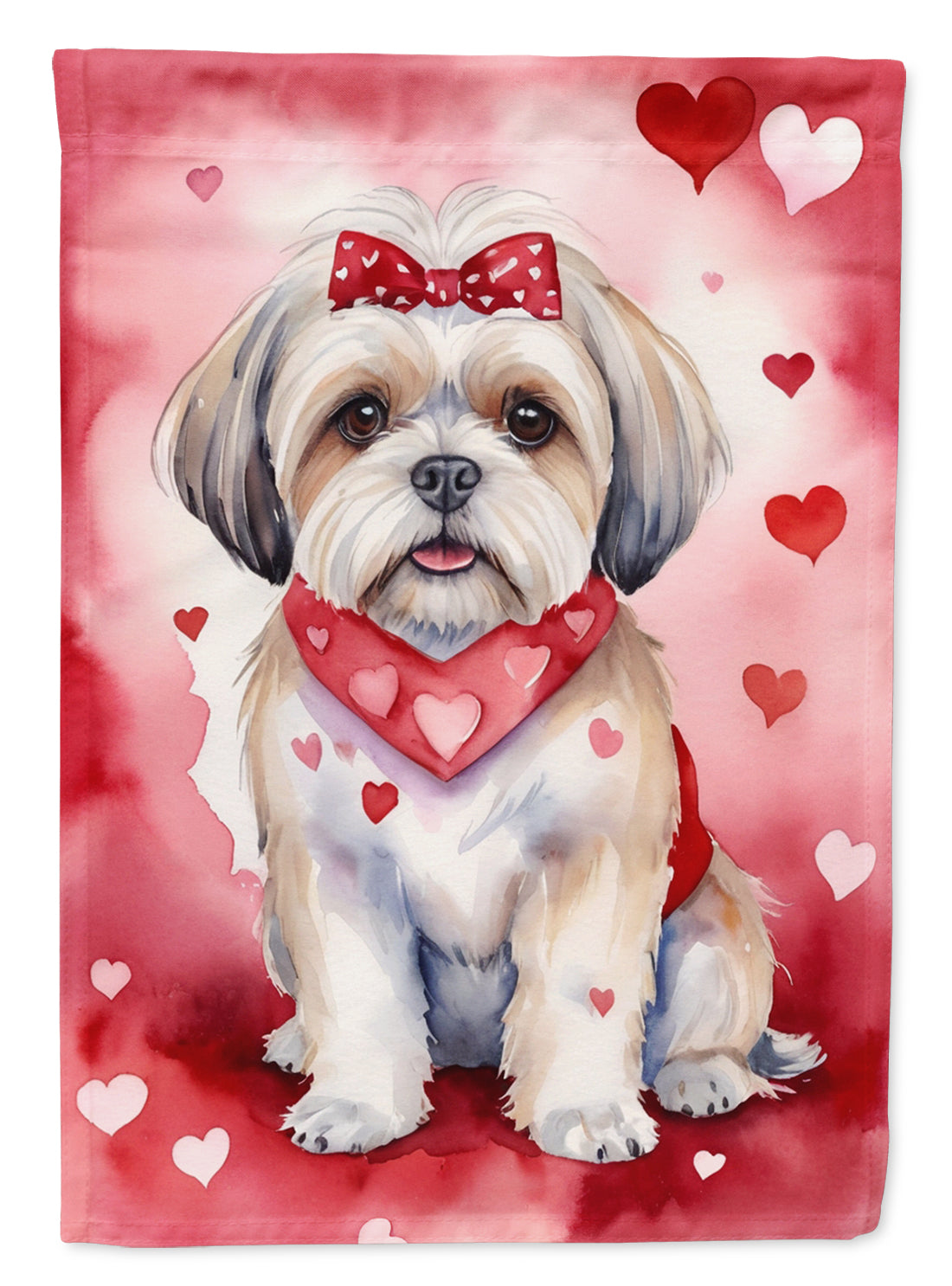 Buy this Lhasa Apso My Valentine Garden Flag