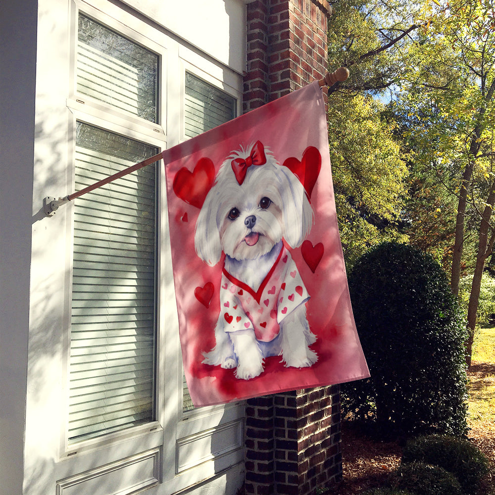 Maltese My Valentine House Flag