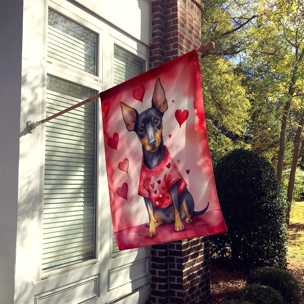 Manchester Terrier My Valentine House Flag