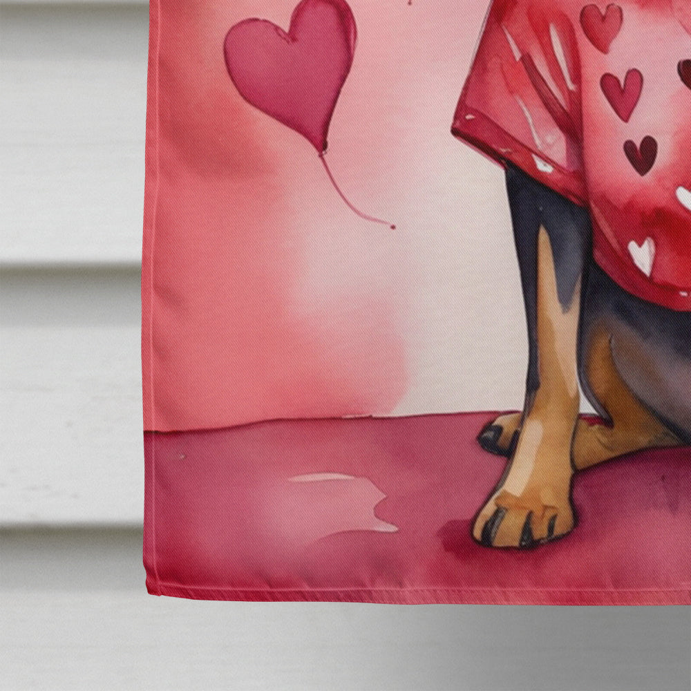 Manchester Terrier My Valentine House Flag