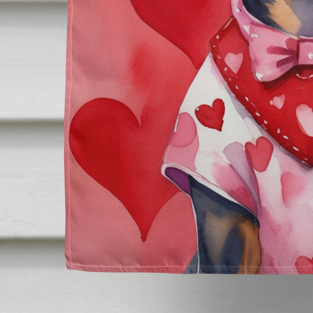 Miniature Pinscher My Valentine House Flag