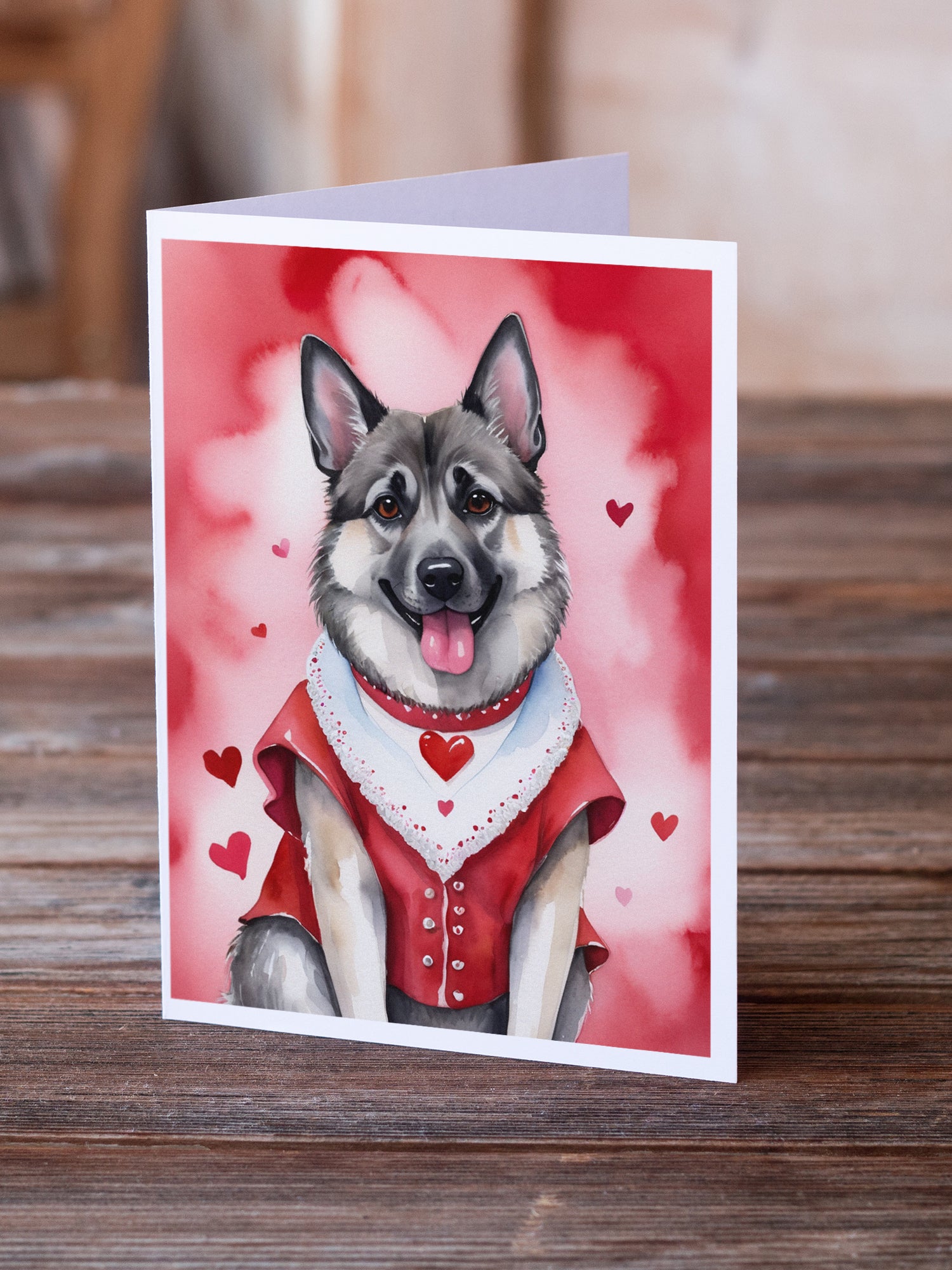 Buy this Norwegian Elkhound My Valentine Greeting Cards Pack of 8