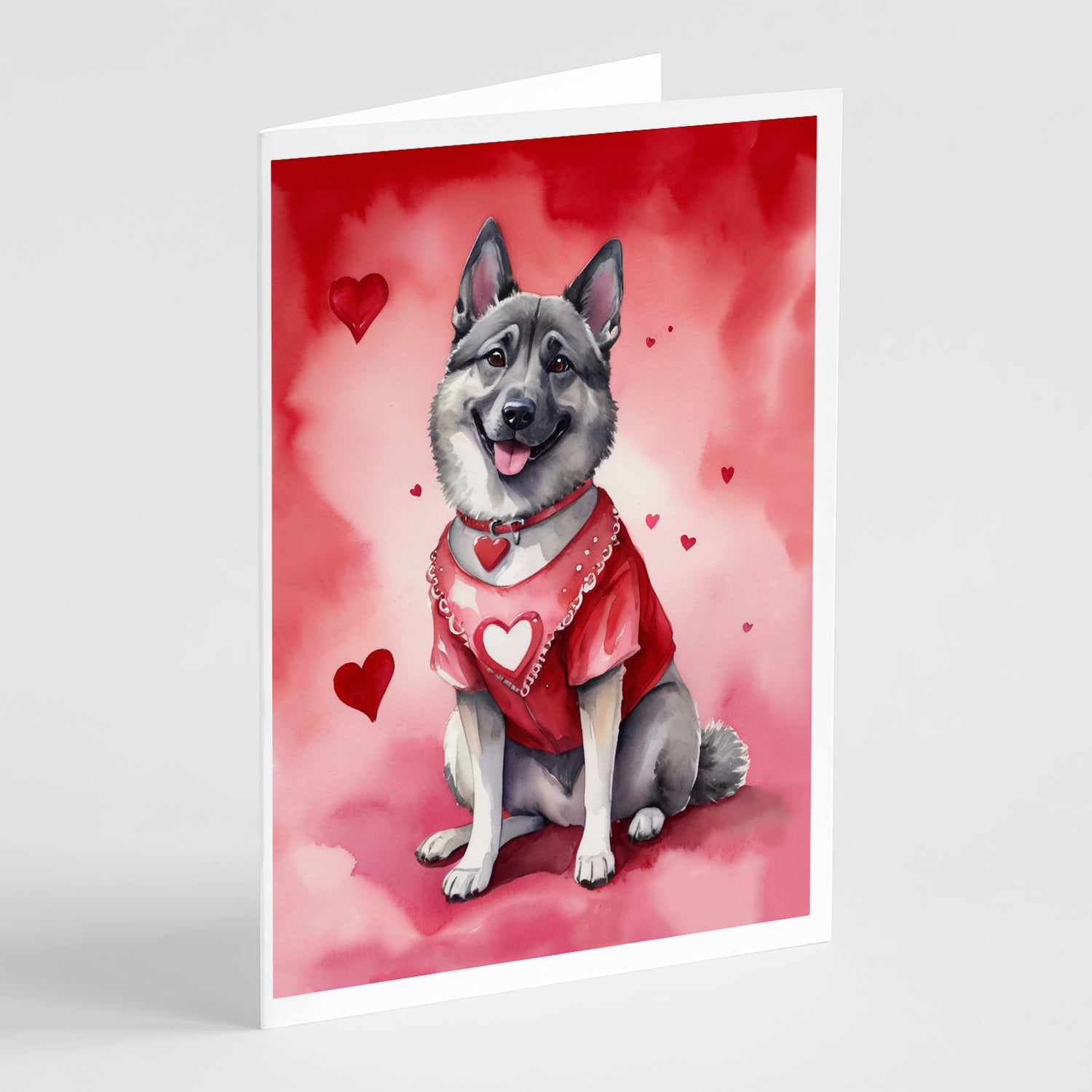 Buy this Norwegian Elkhound My Valentine Greeting Cards Pack of 8