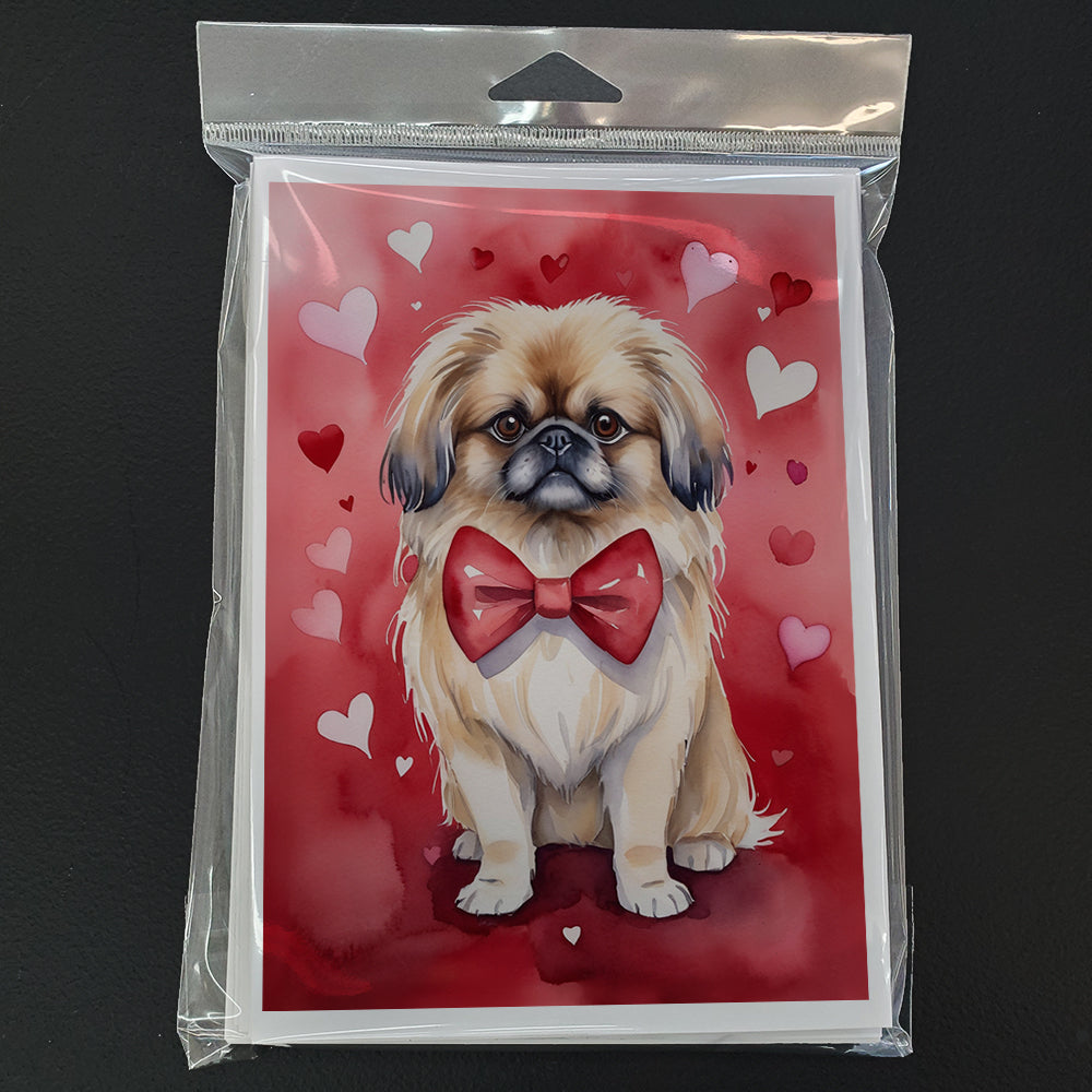 Pekingese My Valentine Greeting Cards Pack of 8