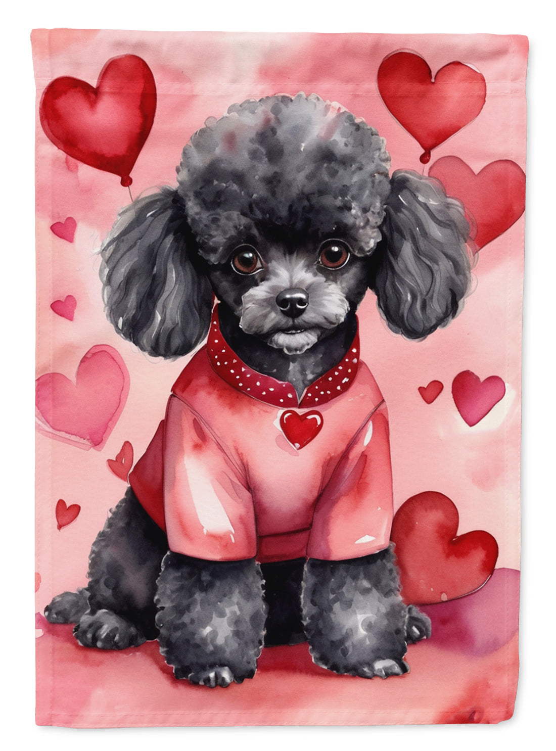 Buy this Black Poodle My Valentine House Flag