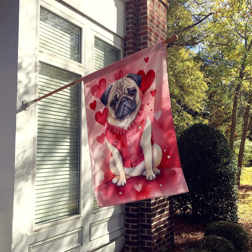 Buy this Pug My Valentine House Flag