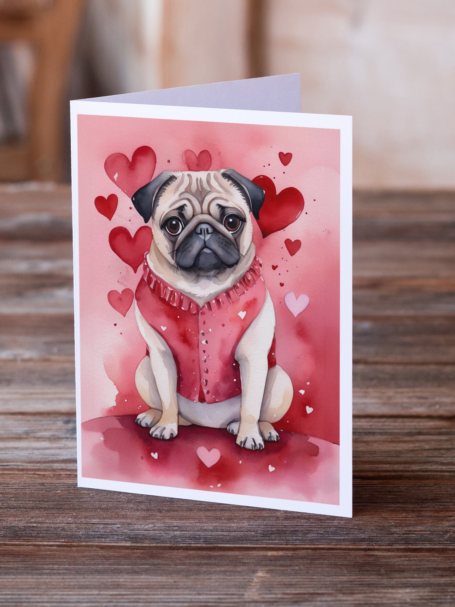 Buy this Pug My Valentine Greeting Cards Pack of 8