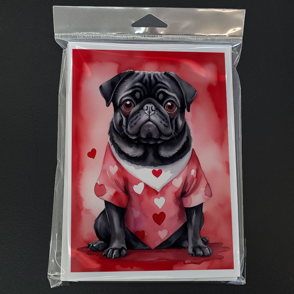 Pug My Valentine Greeting Cards Pack of 8