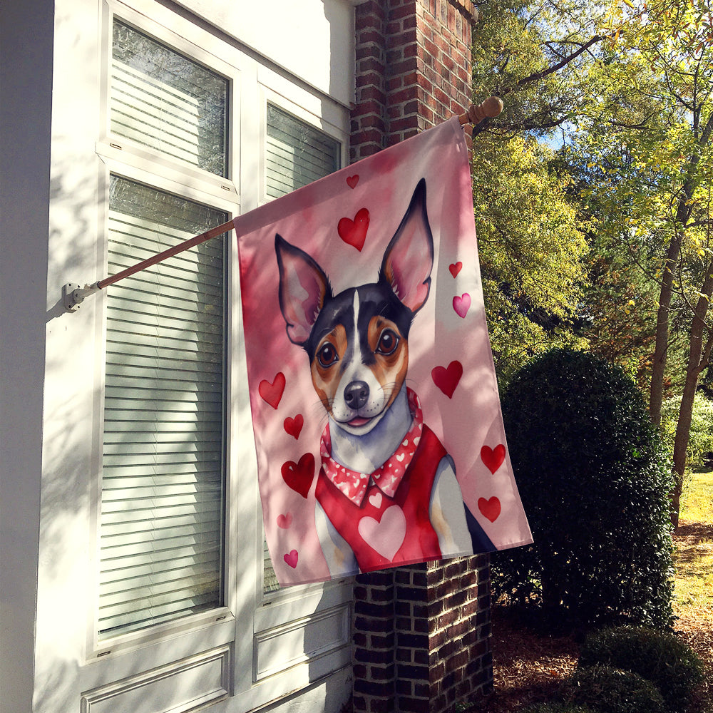 Rat Terrier My Valentine House Flag