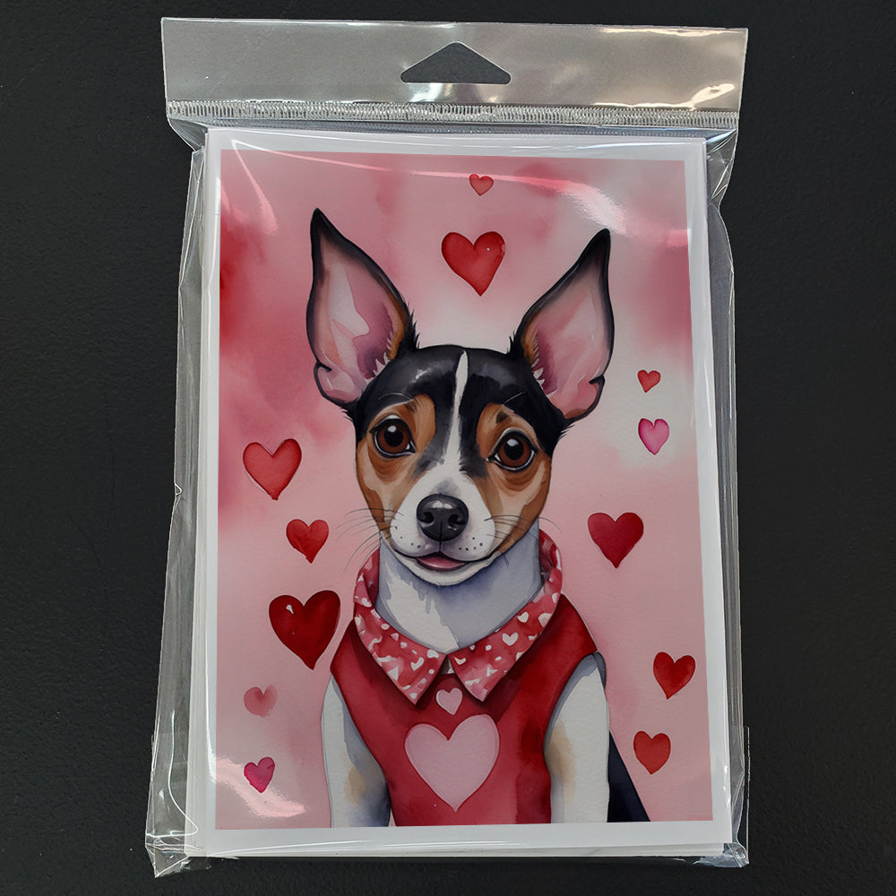 Rat Terrier My Valentine Greeting Cards Pack of 8