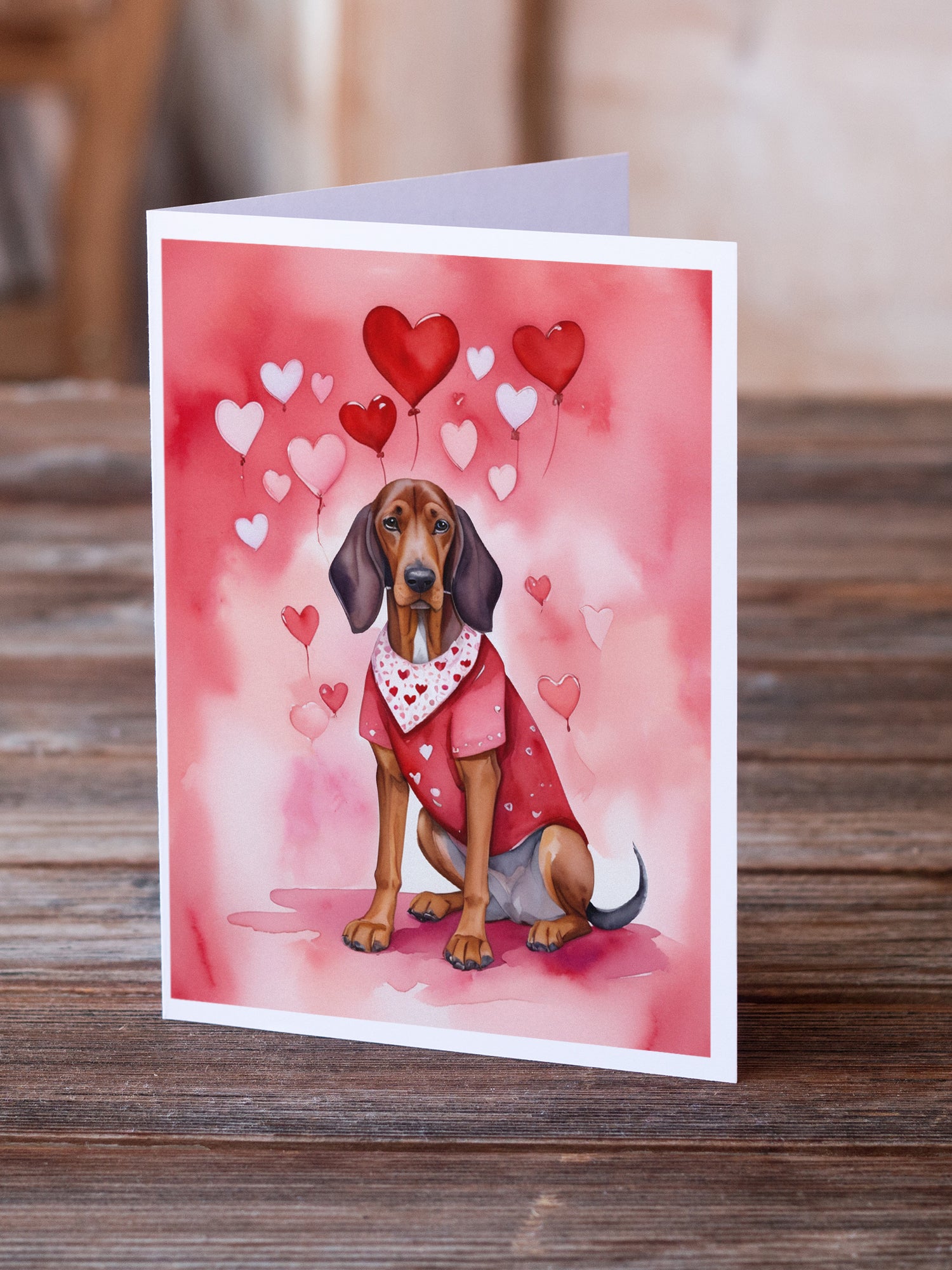 Buy this Redbone Coonhound My Valentine Greeting Cards Pack of 8