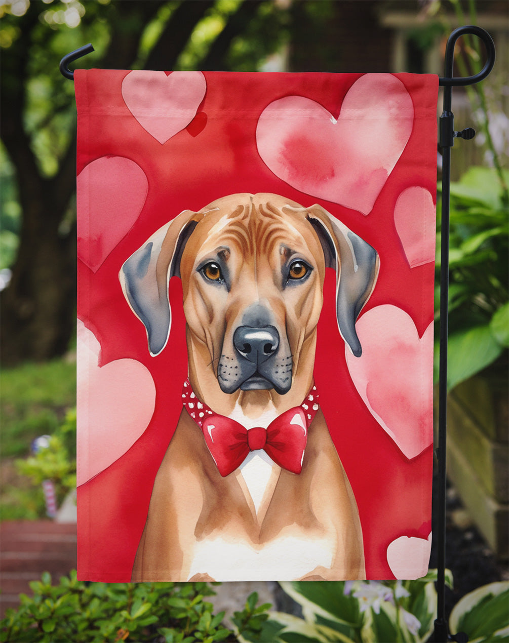 Rhodesian Ridgeback My Valentine Garden Flag