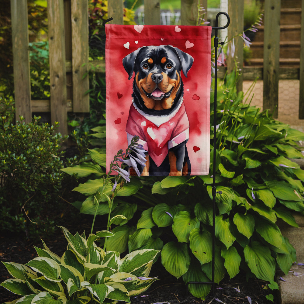 Rottweiler My Valentine Garden Flag