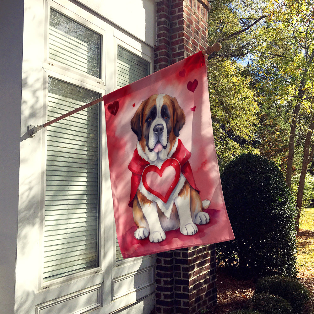 Buy this Saint Bernard My Valentine House Flag