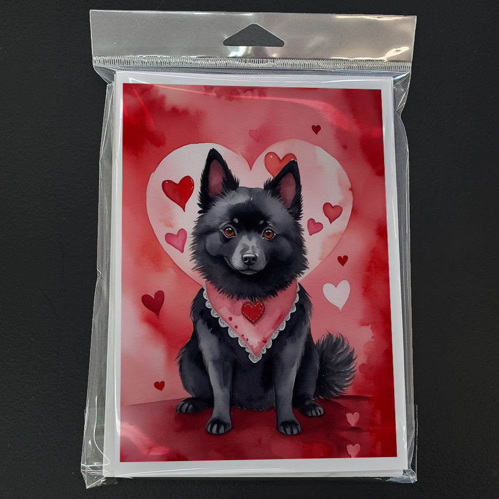 Schipperke My Valentine Greeting Cards Pack of 8