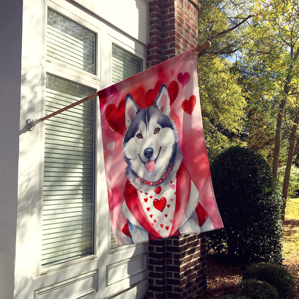 Buy this Siberian Husky My Valentine House Flag