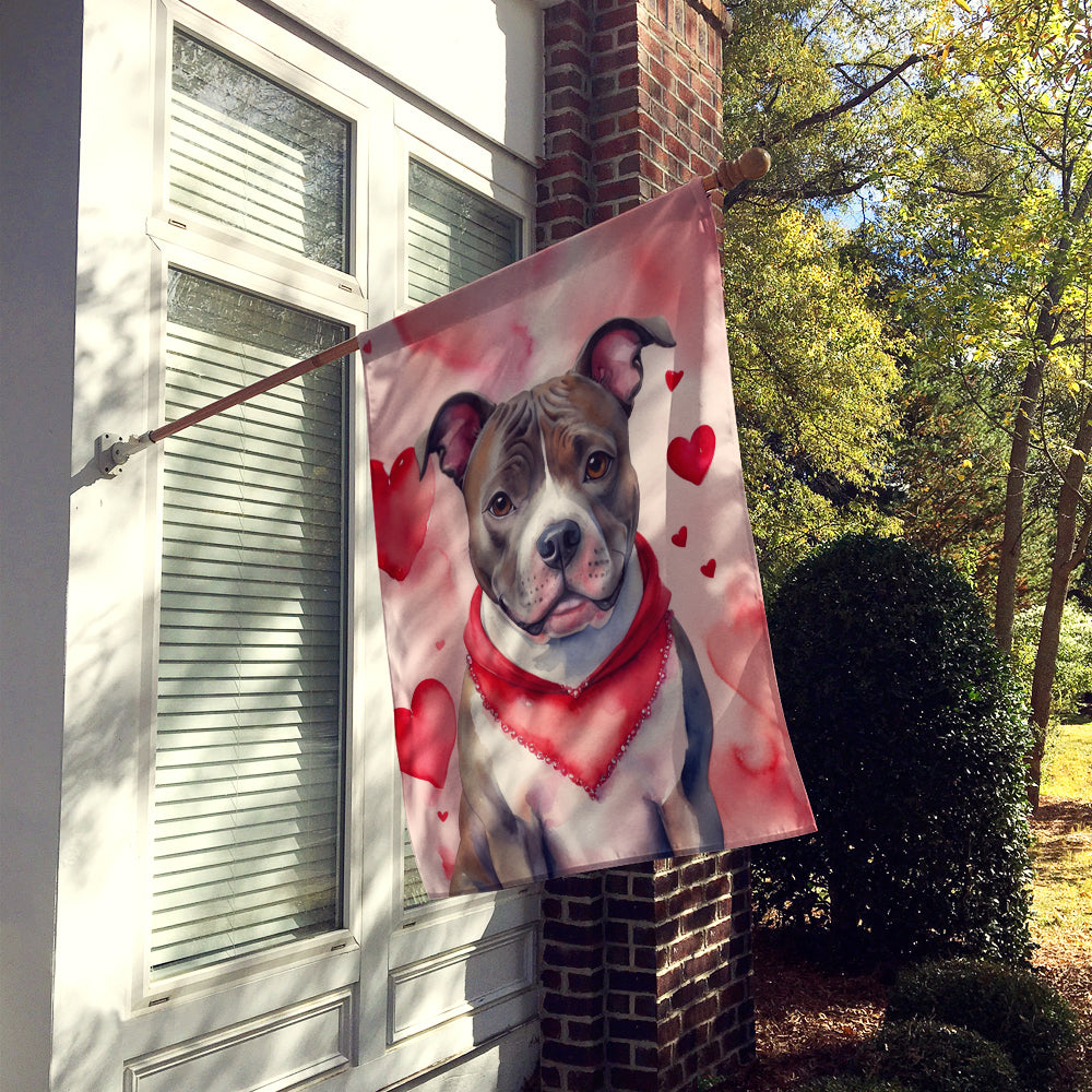 Staffordshire Bull Terrier My Valentine House Flag