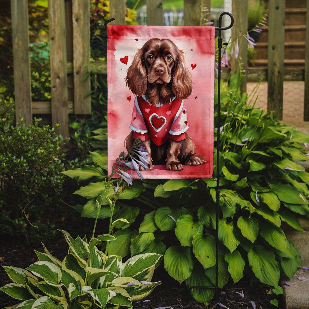 Sussex Spaniel My Valentine Garden Flag