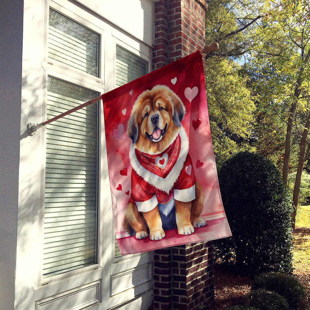 Tibetan Mastiff My Valentine House Flag